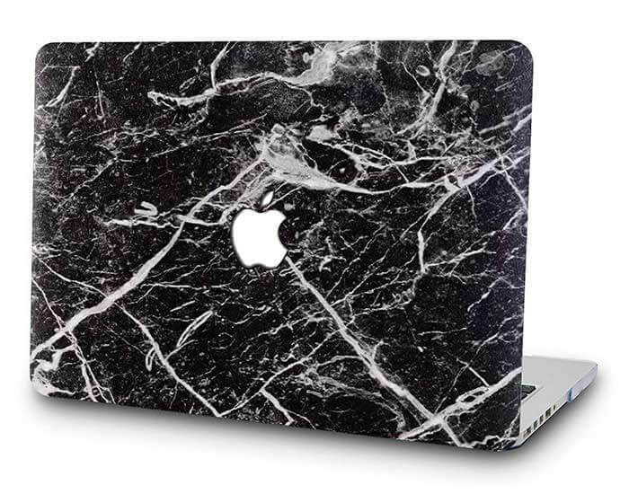Macbook cover marmor sort