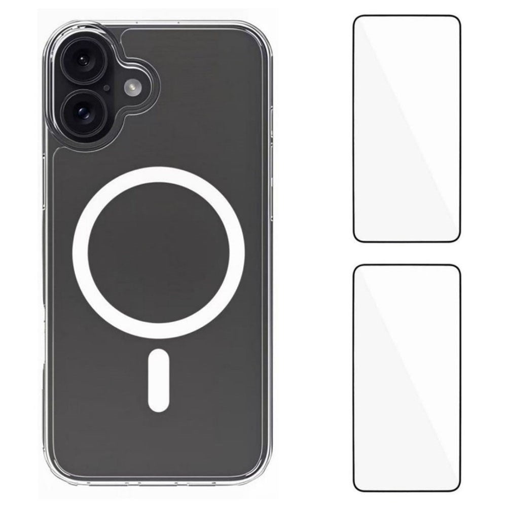 iPhone 17 Hybrid Mobil Cover - inkl. 2 x Skærmbeskyttelsesglas - MagSafe Kompatibel - Gennemsigtig / Hvid iPhone 17 Hybrid Mobil Cover - inkl. 2 x Skærmbeskyttelsesglas - MagSafe Kompatibel - Gennemsigtig / Hvid