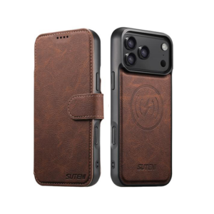 iPhone 17 Pro - Suteni® 2-i-1 Læder Cover M. MagSafe - Brun