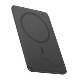 Baseus PicoGo AM41 Ultra-Slim 5000mAh 20W MagSafe Compatible Power Bank with Simple USB-C 60W 30cm Cable - Black Powerbank - Sort - 5000 mAh