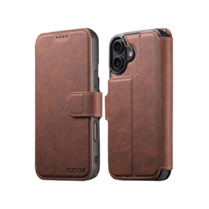 iPhone 16 Plus - Suteni® 2-i-1 Læder Cover M. MagSafe - Brun