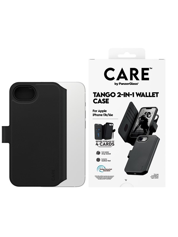 CARE by PanzerGlass Tango 2-in-1 Wallet Case w. MagSafe iPhone 17e | 16e CARE by PanzerGlass Tango 2-in-1 Wallet Case w. MagSafe iPhone 17e | 16e