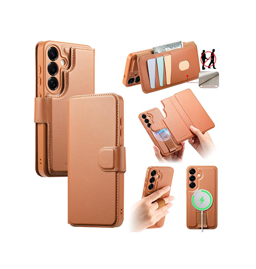 Samsung Galaxy S25 - CaseNeo™ 2-i-1 MagSafe Læder Cover M. Kortholder - Lysebrun Samsung Galaxy S25 - CaseNeo™ 2-i-1 MagSafe Læder Cover M. Kortholder - Lysebrun