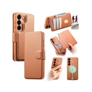 Samsung Galaxy S25 Plus - CaseNeo™ 2-i-1 MagSafe Læder Cover M. Kortholder - Lysebrun