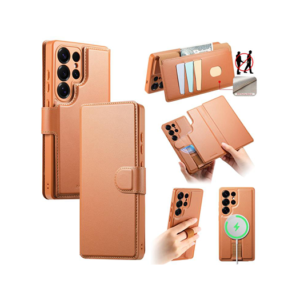 Samsung Galaxy S25 Ultra - CaseNeo™ 2-i-1 MagSafe Læder Cover M. Kortholder - Lysebrun