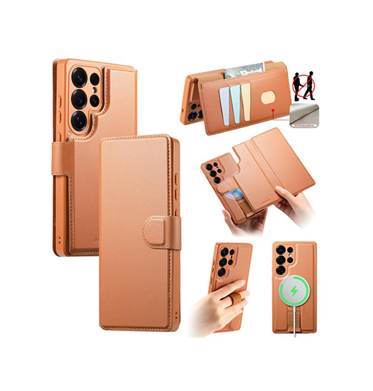 Samsung Galaxy S25 Ultra - CaseNeo™ 2-i-1 MagSafe Læder Cover M. Kortholder - Lysebrun Samsung Galaxy S25 Ultra - CaseNeo™ 2-i-1 MagSafe Læder Cover M. Kortholder - Lysebrun