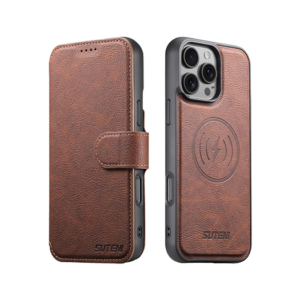 iPhone 16 Pro Max - Suteni® 2-i-1 Læder Cover M. MagSafe - Brun