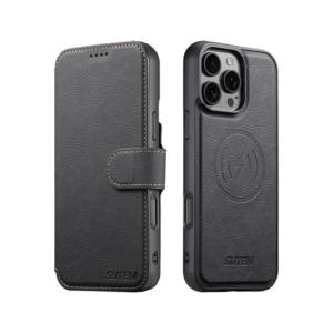 iPhone 16 Pro - Suteni® 2-i-1 Læder Cover M. MagSafe - Sort