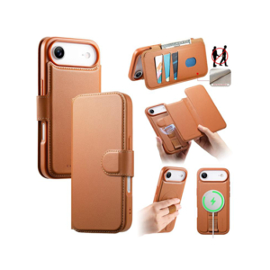 iPhone 17 Air - CaseNeo™ 2-i-1 MagSafe Læder Cover M. Kortholder - Brun