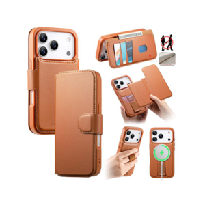 iPhone 17 Pro - CaseNeo™ 2-i-1 MagSafe Læder Cover M. Kortholder - Brun