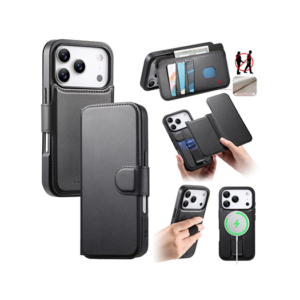 iPhone 17 Pro Max - CaseNeo™ 2-i-1 MagSafe Læder Cover M. Kortholder - Sort