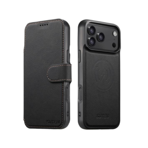 iPhone 17 Pro - Suteni® 2-i-1 Læder Cover M. MagSafe - Sort