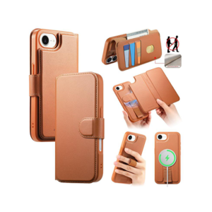 iPhone 17e / 16e - CaseNeo™ 2-i-1 MagSafe Læder Cover M. Kortholder - Brun