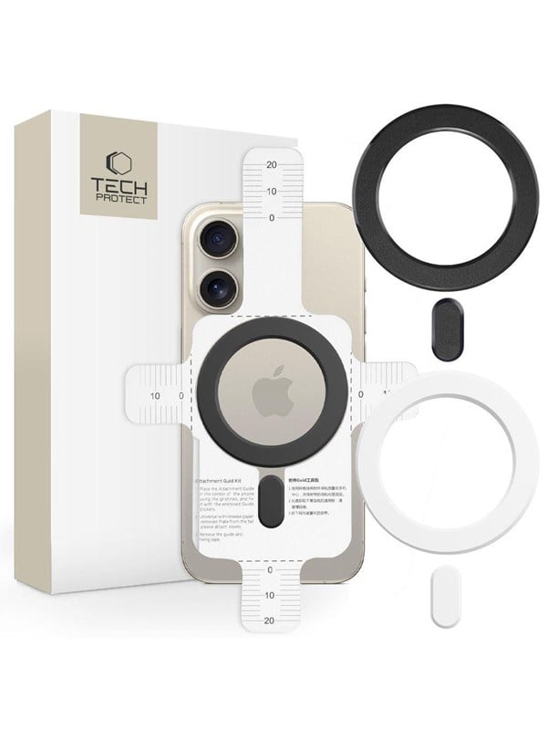 Tech-Protect Ring MMP-100 with MagSafe (2 pcs) - white - black Tech-Protect Ring MMP-100 with MagSafe (2 pcs) - white - black